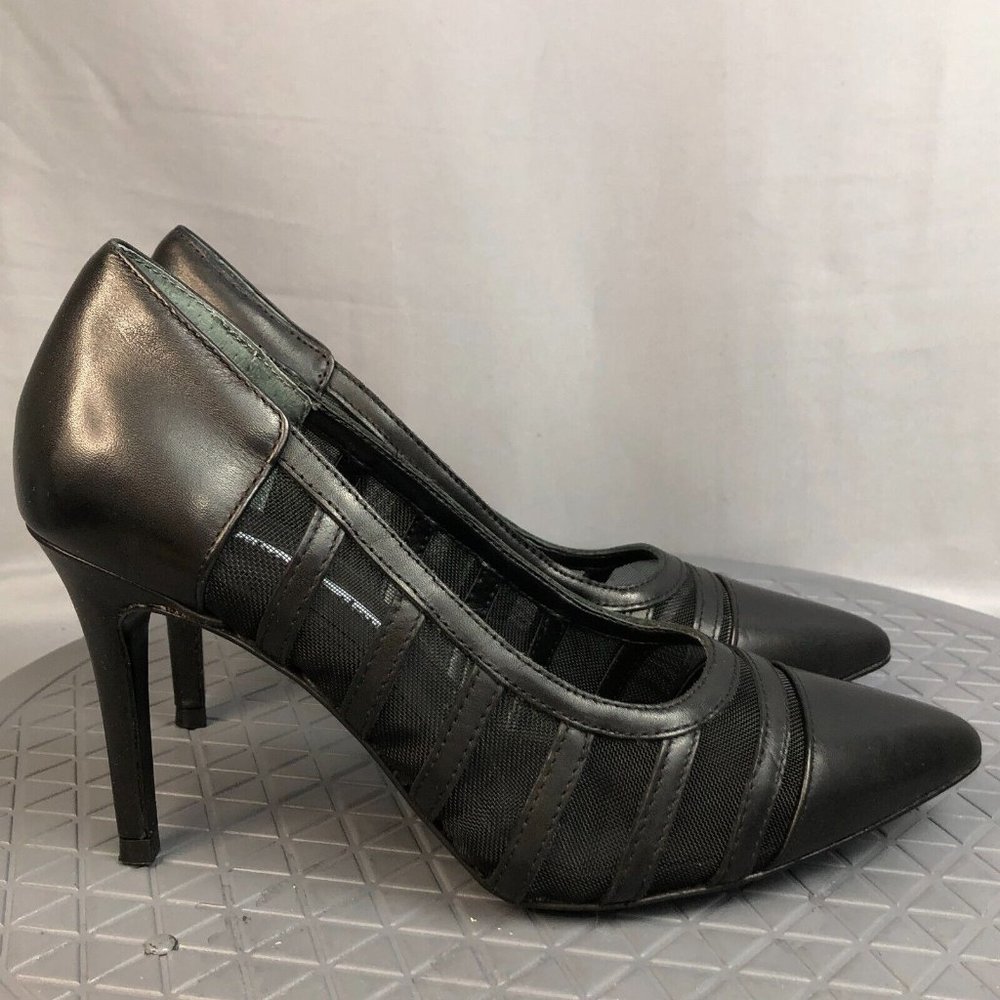Charles David Vane Womens Mesh Pump Size 7 Medium Black High Heel Shoes